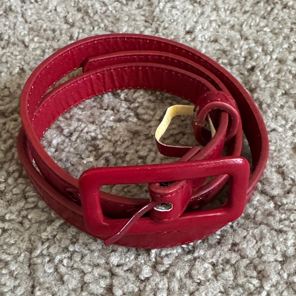 Elegant Red Leather Belt